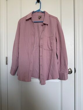 Como Vintage Women's Button-Down Shirt Jacket in Dusty Pink
